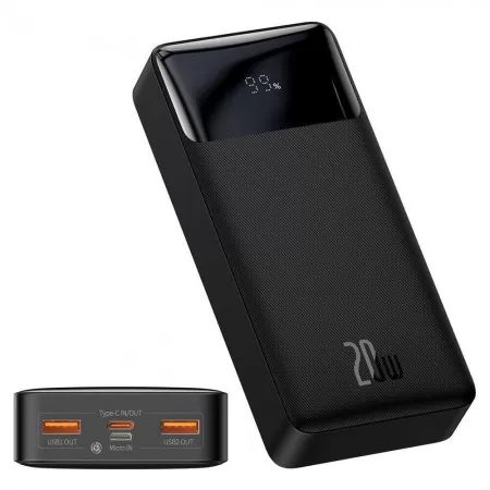 Зовнішній акумулятор Baseus Bipow Digital Display 20000 mAh 20W Black (PPDML-M01)